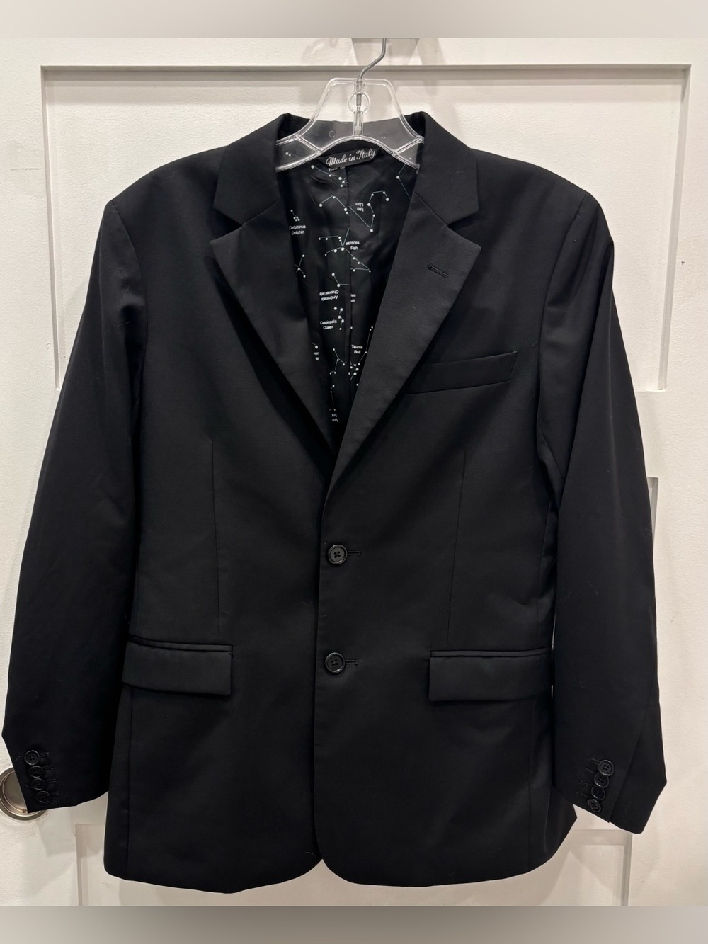 Kirrin Finch The Georgie Black Single-Breasted Blazer- Constellation Lining